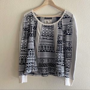 Anthropologie Lilka | Geo Jacquard Print Swing Sweater